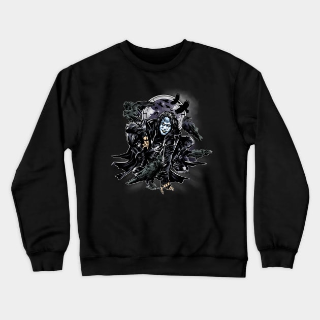 Crow-Man Crewneck Sweatshirt by Zascanauta